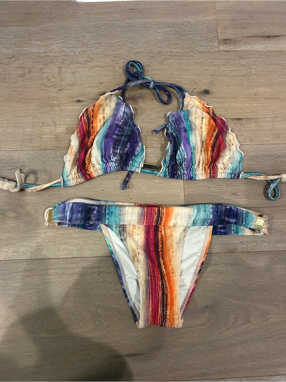 ViX Paula Hermanny Multi-Color Striped Bikini Set